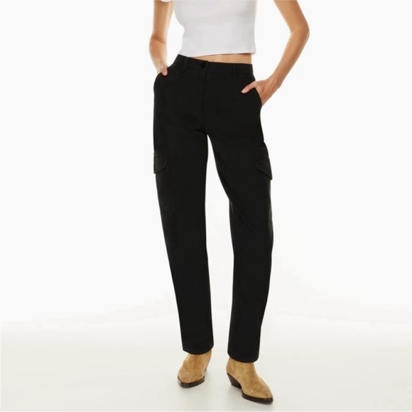 ARITIZIA Wilfred Free Modern Cargo Pants Black Size 10 - Picture 1 of 9